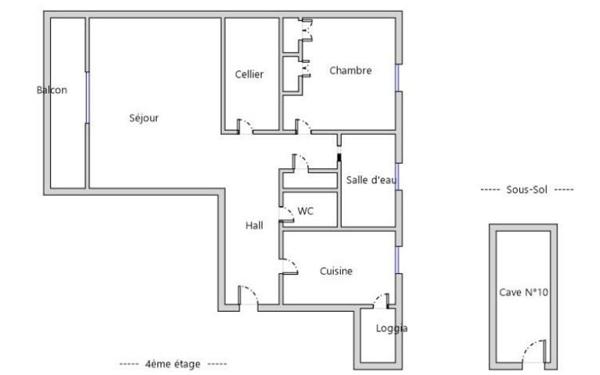 Appartement à vendre    2 pièces • 63,90 m2 Romans-sur-Isère