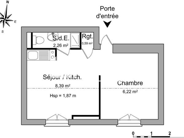 Location Appartement 2 pièces 17.46 m² - 6 RUE ARISTIDE BRIAND Laxou 54520