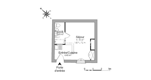 Location Studio 20.47 m² - Vienne 38200