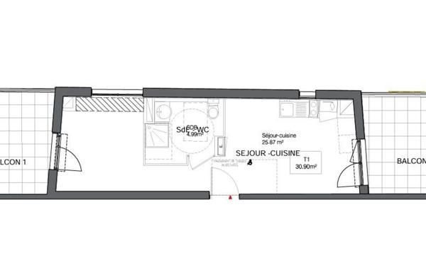 Appartement à vendre    2 pièces • 31,40 m2 Montpellier