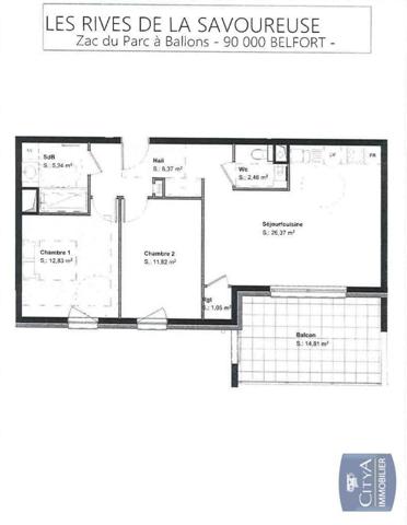 Location appartement Belfort (90000) 3 pièces 68.17m²