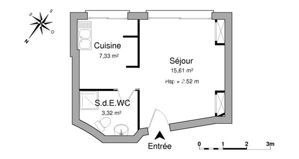 Location Studio 26.26 m² - Boulogne-billancourt 92100