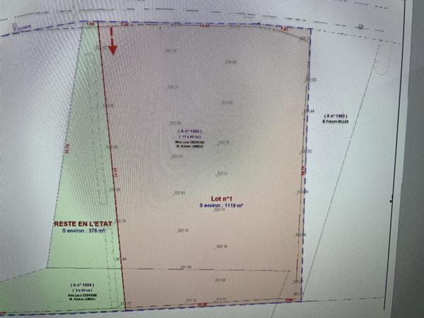 Terrain constructible de 1119 m2