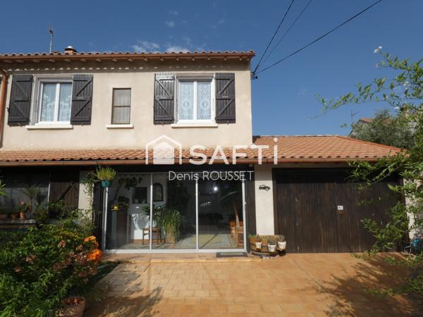 Maison T5 de 105m², 4 chambres, avec garage et jardin arboré