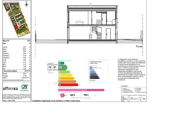 A VENDRE MAISON T4 DE 95,71m² avec GARAGE DISPONIBLE DE SUITE