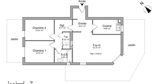 Location Appartement 3 pièces 68.83 m² - Chatou 78400