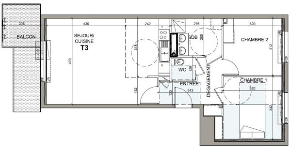 Appartement RENNES 65.33 m²