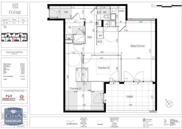Appartement à louer 3 pièces 75.13m² Béziers (34500)