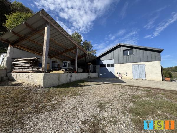 Secteur Sauveterre de Comminges : Hangar professionnel; 1 hectare et demi de terres et bois.