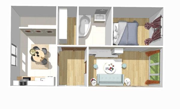 App 2p à rénover avec balcon avec vue dégagée