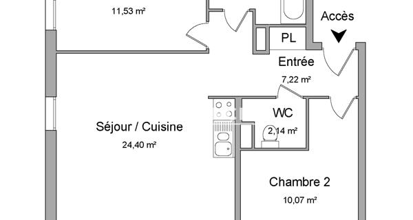 Location Appartement 3 pièces 60.41 m² - Maxéville 54320