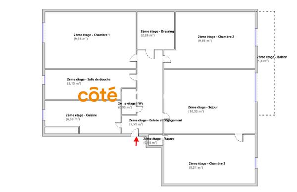 Vente Appartement66,75 m² - 4 Pièces - PARIS (75019)