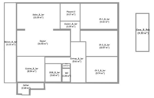 Appartement T5 100 m2 dans résidence Brives- Charensac