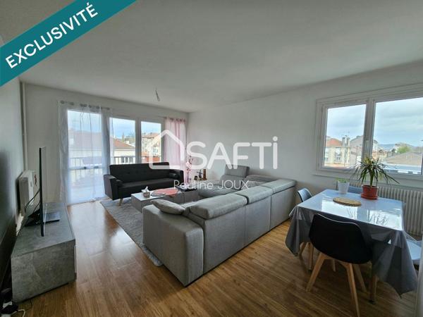 Appartement, loué, type F3, avec balcon et place de parking