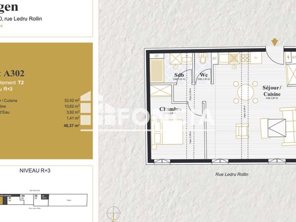 Location Appartement 2 pièces 48.37 m² - 8 RUE PAUL PONS Agen 47000