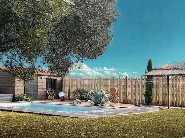 Maison à vendre 5 pièces Dompierre-sur-Mer, superbe maison rénovée de 138 m² avec piscine, jardin arboré de 1 035 m² et accès rapide à La Rochelle par piste cyclable.