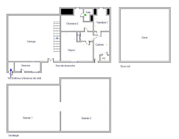 Maison à vendre 3 pièces VILLEDIEU LE CHATEAU (41) –dépendance – cave jardin