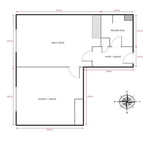 Appartement Marseille 2 pièce(s) 40.01 m2