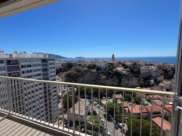 Marseille (13007) LOCATION APPARTEMENT MEUBLÉ TYPE 4 88M2 BALCON FILANT SPLENDIDE VUE MER ET VALLON DES AUFFES 35 BD CIEUSSA 130