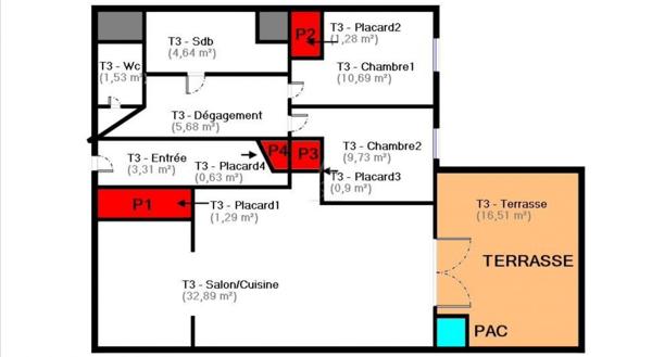 T3 72 m² Saint-Raphaël, terrasse vue mer et piscine en rooftop