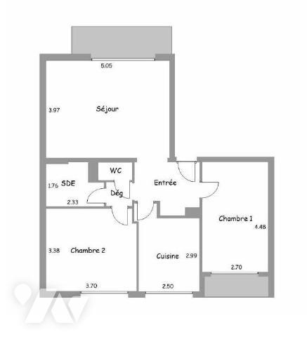 BOIS COLOMBES - PLEIN CENTRE - QUARTIER GARE - 3 PIECES. DERNIER ETAGE. BALCON.