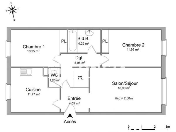 Location Appartement 3 pièces 69.1 m² - 36 RUE CHARLES MARTEL Nancy 54000