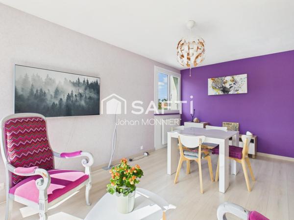 Appartement T3 de 64 m2 fonctionnel, 2 balcons, garage dans une résidence sécurisée à deux pas du centre ville