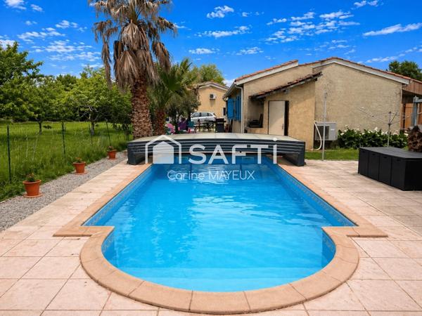 Maison 4 chambres avec piscine – 115 m² – Terrain 930 m² – Fronton