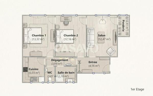 Vente Appartement 3 pièces de 57m² - 75017 Paris
