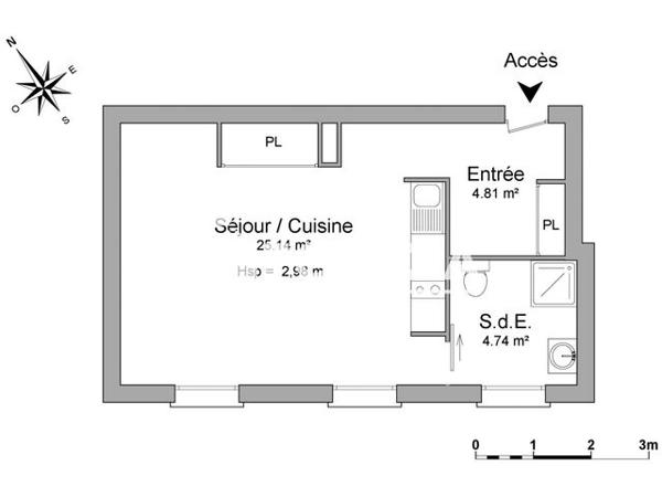Location Studio 34.69 m² - 157 RUE DE STRASBOURG Niort 79000