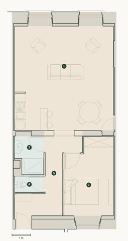 Appartement à vendre Bordeaux - 2 pièces, 52m² avec 1 chambre(s) à 230 000€ - AJP Immobilier Bordeaux Nansouty