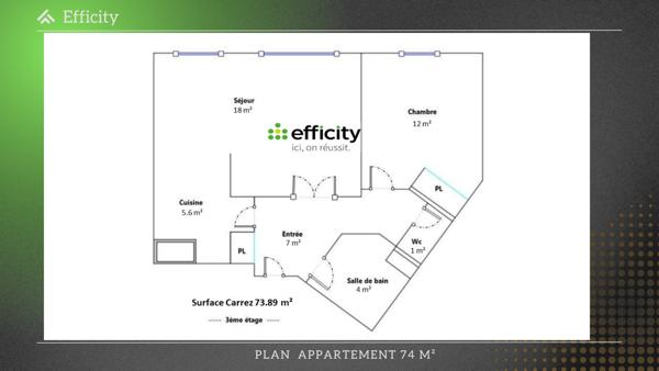 Appartement 2 pièces - 47 m²