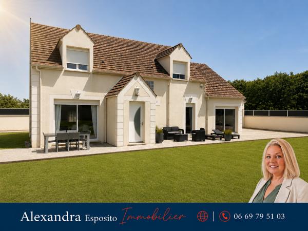 COUP DE CŒUR ASSURÉ – MAISON FAMILIALE RÉCENTE AUX BEAUX VOLUMES, 5 chambres,– 10 min Dreux / Houdan, jardin 1
