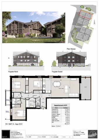 Appartement F4 à vendre  4 pièces - 85,43 m2 MORILLON - 74