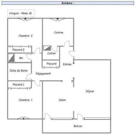 Appartement F4 à vendre  4 pièces - 87,01 m 2   CHARTRES  - 28