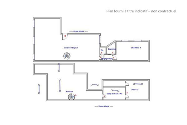 Duplex calme et lumineux au dernier étage