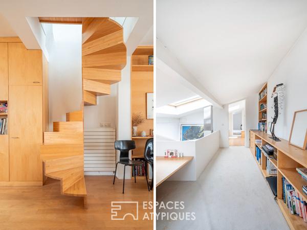 Duplex calme et lumineux au dernier étage