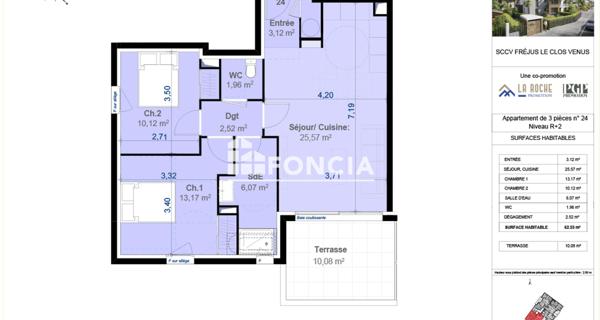 À vendre Appartement 3 pièces 62 m² - Fréjus 83600