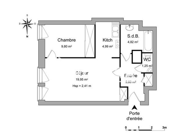 Location Appartement 2 pièces 46.61 m² - 22-24 RUE DU QUAI Lille 59000