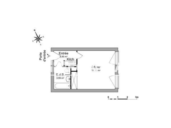 Location Studio 25.27 m² - 1 RUE JANIN Lyon 69004