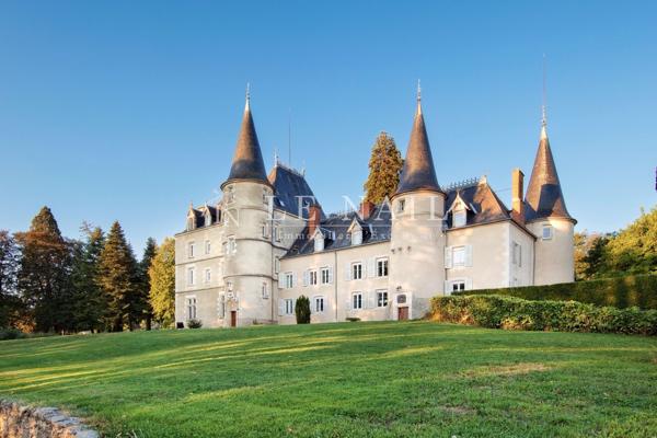 Beau château des XVe et XIXe siècles, restauré, à 17 km de Vichy (Allier)