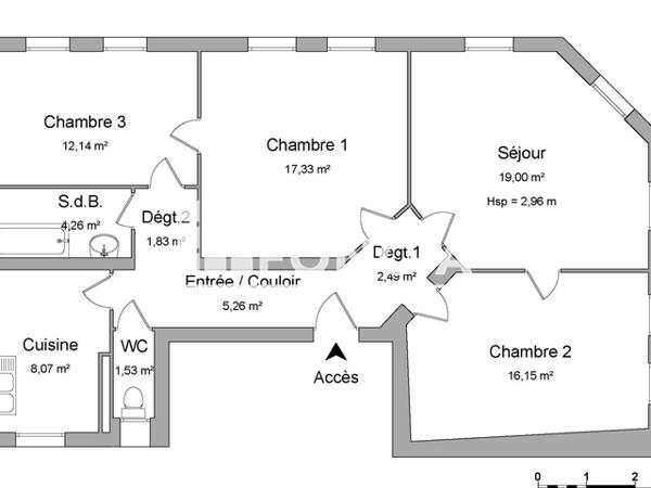 Location Appartement 4 pièces 87.05 m² - 29 RUE WIMPHELING Strasbourg 67000