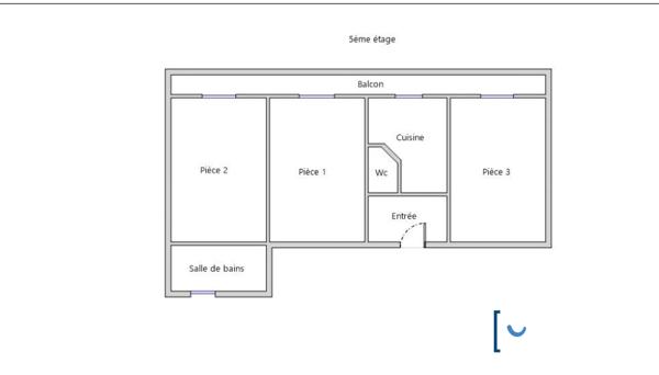 3 pièces 2 chambres Gambetta à fort potentiel avec balcon