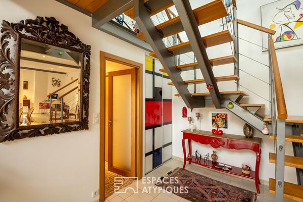 Maison en pierre avec un gîte