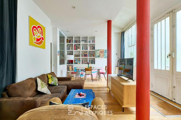 Ancien atelier transformé en loft sur cour – Marché Cadet