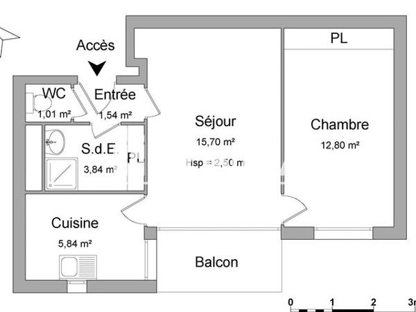 Location Appartement 2 pièces 40.73 m² - PETITES ROCHES Dijon 21000