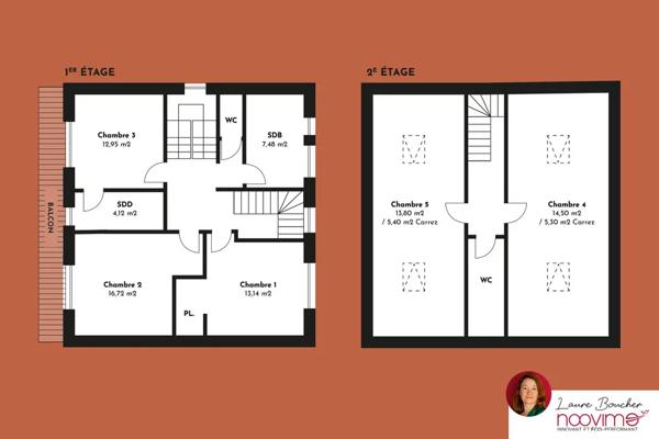 Maison familiale non mitoyenne - 5 chambres - jardin - DPE A