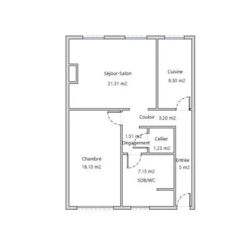 Appartement à vendre 2 pièces 66.8m²