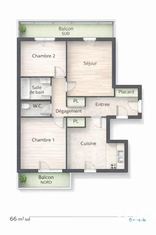 Appartement à vendre 3 pièces 66 m² Deuil-la-Barre