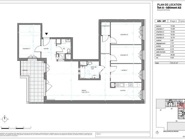 Location Appartement 5 pièces 117.9 m² - 6 RUE ANDROMEDE Strasbourg 67000